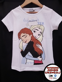 Remera Niña Frozen - Together is Better - Blanca