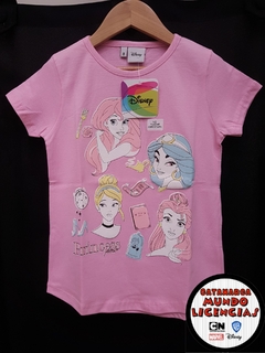 Remera Niña Princesas - Rosa