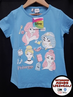 Remera Niña Princesas - Celeste