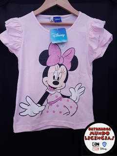 Remera con Volados Minnie - Rosa Claro