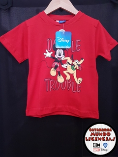 Remera Niño Mickey y Pluto - Double Trouble - Roja