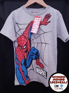 Remera Niño Spider-Man - Spiderweb - Gris