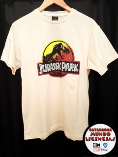 Remera Adulto Jurassic Park - Beige