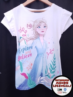 Remera Niña Frozen - Explore and Believe