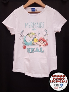 Remera Niña La Sirenita - Mermaids are Real - Blanca