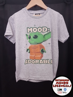 Remera Niño Baby Yoda - Star Wars - Gris