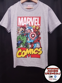 Remera Niño Los Vengadores de Marvel - Gris