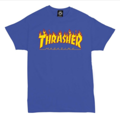 Remera Thrasher Flame Azul Francia