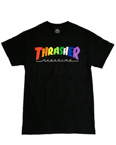 Remera Unisex Thrasher Rainbow Negra