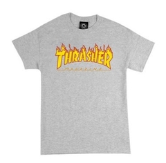 Remera Unisex Thrasher Flame Gris