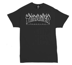 Remera Thrasher Flame Patriot Negra