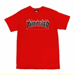 Remera Thrasher Flame Patriot Roja