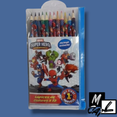 Lapices de Colores x12 Los Vengadores de Marvel con estuche