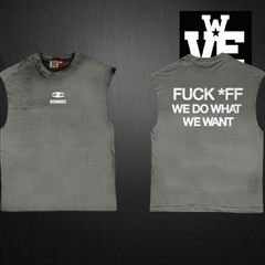 Remera Sin Mangas TEOD Fuck Off - Gris