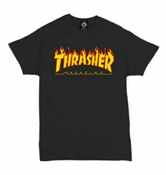 Remera Niño Thrasher Flame Negra