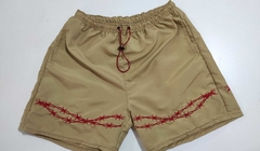 Short Microfibra Rituals Beige/Rojo