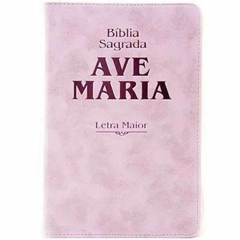 BÍBLIA AVE-MARIA ZíPER ROSA STRIKE LETRA MAIOR