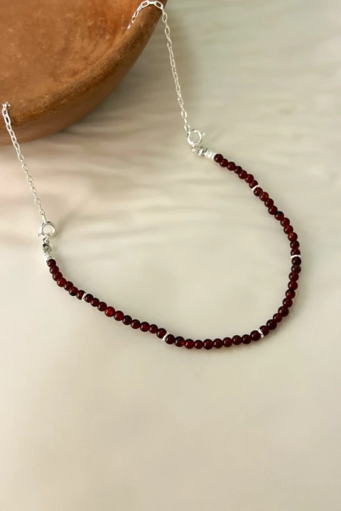 Colar “Chama Serena” – Ágata Cornalina & Pérolas Shell 40 cm (parte pedra removível vira Pulseira 18cm)