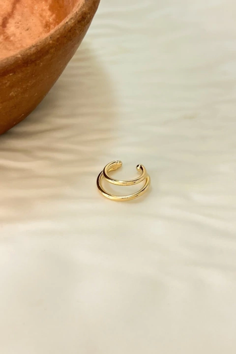 Brinco Olivia Fake Piercing Fio Duplo Liso Fino - comprar online