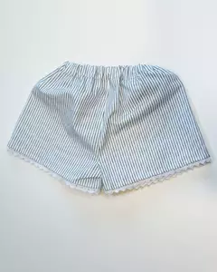Short Puntilla Rayado Azul y Blanco