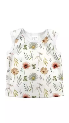 Chaleco Micropolar Blanco Flores