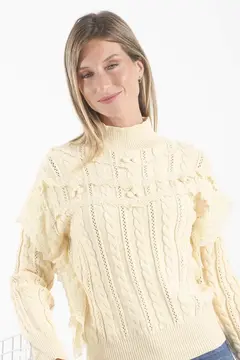 Polera Lupe Trenzada Con Encaje