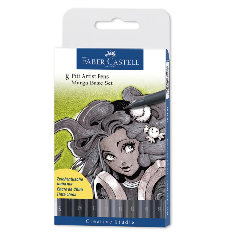 MARCADORES FABER CASTELL PITT ARTIST PEN MANGA X8 UNIDADES (167107)