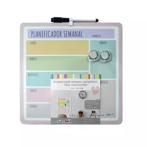 PIZARRA PLANIFICADOR IBICRAFT MAGNÉTICA 30x30 SEMANAL