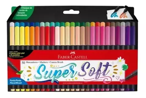 Marcador Faber-castell supersoft punta pincel x 50