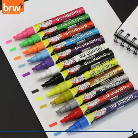 MARCADOR BRW TIZA LIQUIDA PUNTA 6 MM. X UNIDAD - comprar online