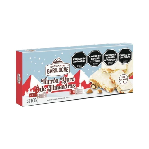 Turrón De Almendras Duro Chocolates Bariloche X 100 G.