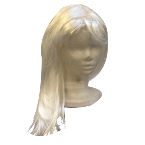 Peluca Lacia Larga Blanca