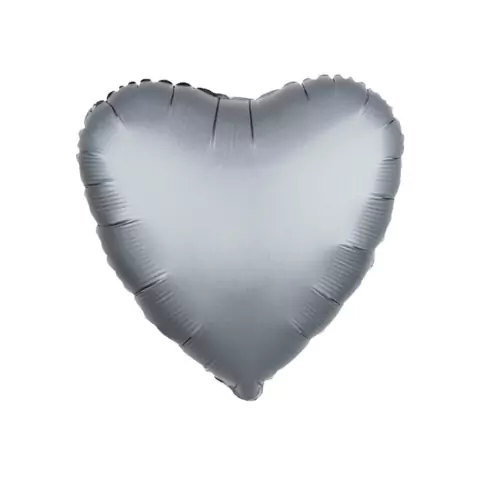 Globo Corazon Cromo Plateado 46cm