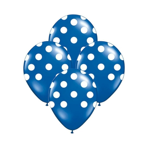 Globo Candela Estampado Lunares Azul 12" x 12u