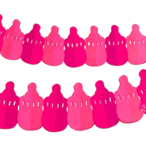 Guirnalda Biberon Nena Rosa y Fucsia 3,6 m Largo