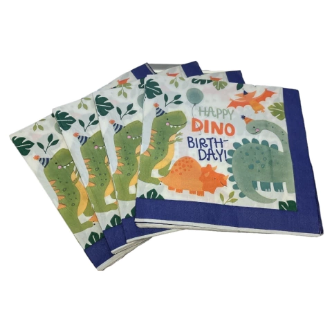 Servilletas Dinosaurios Multicolor x 20 u.