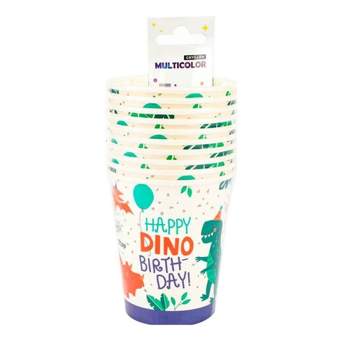 Vaso Polipapel Dinosaurios Multicolor X 10 U.