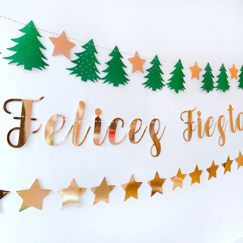 SET DE GUIRNALDAS FELICES FIESTAS ROSÉ x3