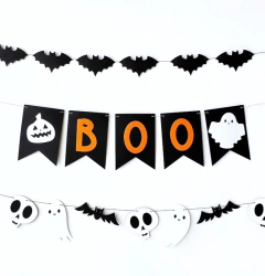 SET DE GUIRNALDAS HALLOWEEN "BOO" x3 (2 colores)