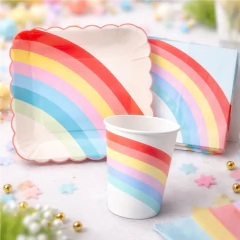 PLATO DE PAPEL ARCO IRIS x6 en internet