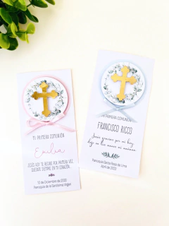 ESTAMPITA SIMPLE CON TAG DOBLE 3D Y CRUZ -2305