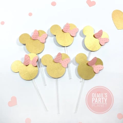 TOPPERS MINNIE PINK&GOLD x6 - comprar online
