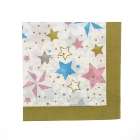SERVILLETA ESTRELLITAS MULTICOLOR x6