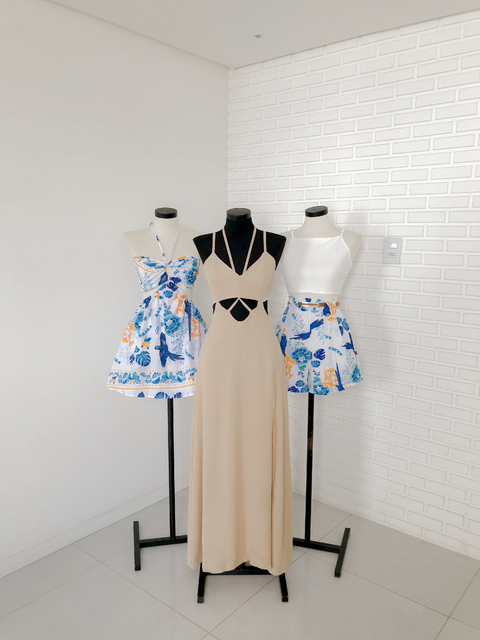 Vestido Longo Alexia - Nude