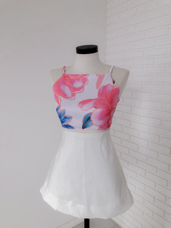 Cropped Hadassa - Flores - Ateliê da Ju