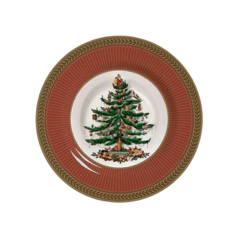 PLATO POSTRE CELEBRATE ROJO NAVIDAD