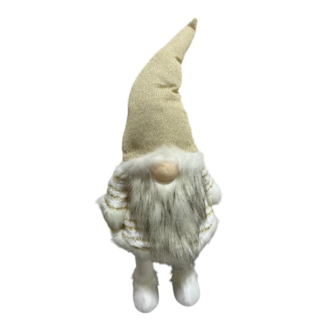 GNOMO GRANDE DORADO Y BLANCO CON BARBA