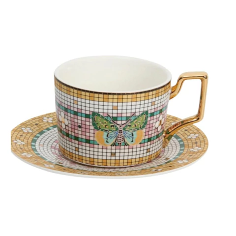 TAZA MOSAICO + PLATO