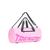 Bolso de viaje tipo mochila en color rosa con detalles en negro, diseñado para actividades de aventura y viajes, con la palabra "TRENDY" en letra grande en el costado y la frase "FEARLESS" en la parte superior.