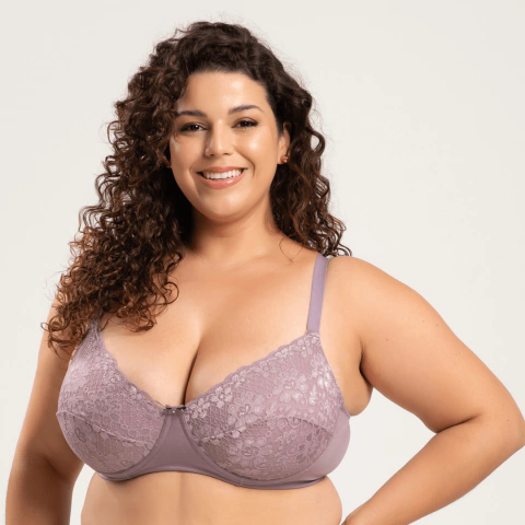 Imagem do Sutiã sem Bojo Plus Size Microfibra com Renda e Aro | 2064